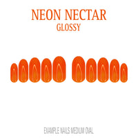 Neon Nectar bright orange press-on nails