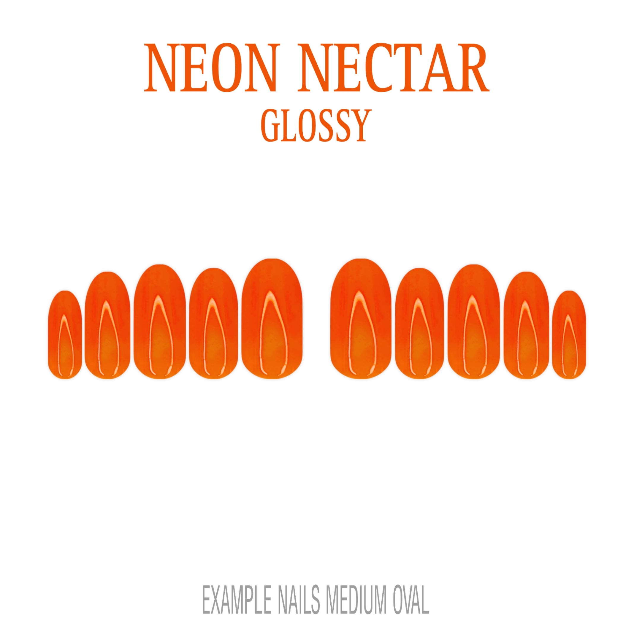 Neon Nectar bright orange press-on nails