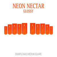 Neon Nectar bright orange press-on nails