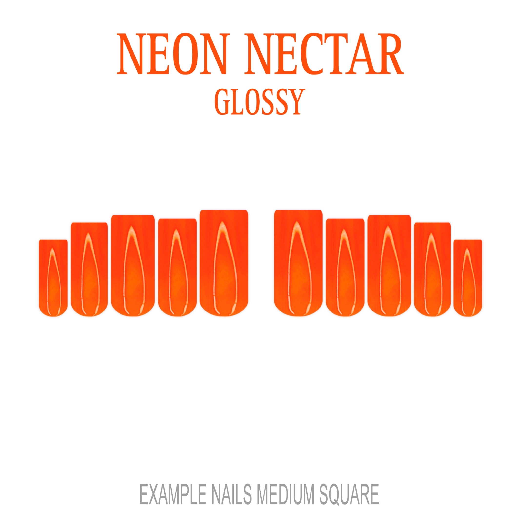 Neon Nectar bright orange press-on nails