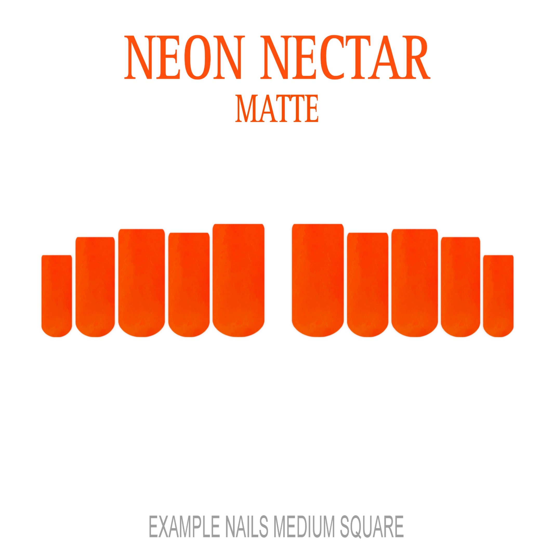 Neon Nectar bright orange press-on nails