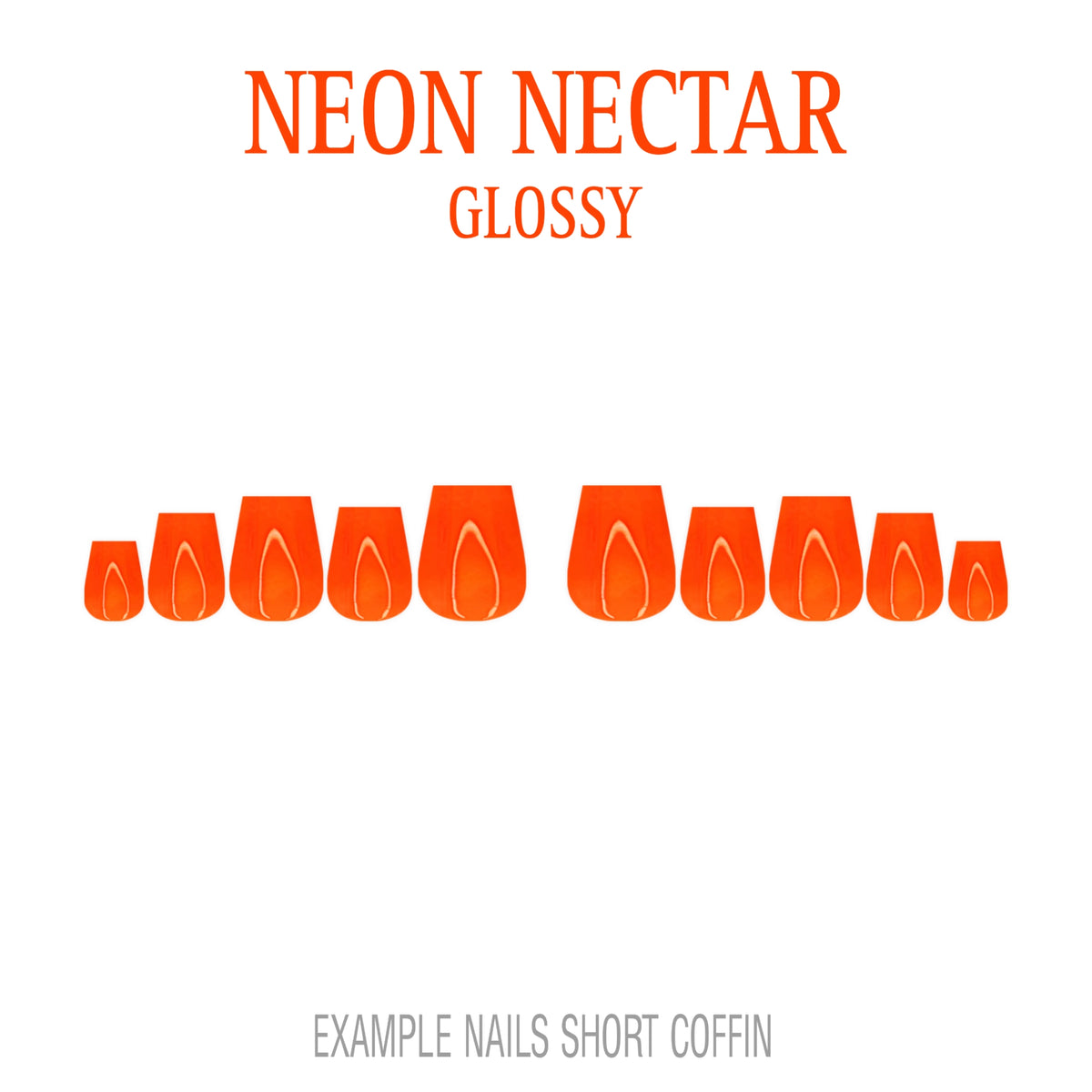 Neon Nectar bright orange press-on nails