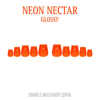 Neon Nectar bright orange press-on nails