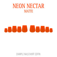 Neon Nectar bright orange press-on nails