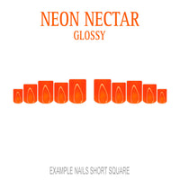 Neon Nectar bright orange press-on nails