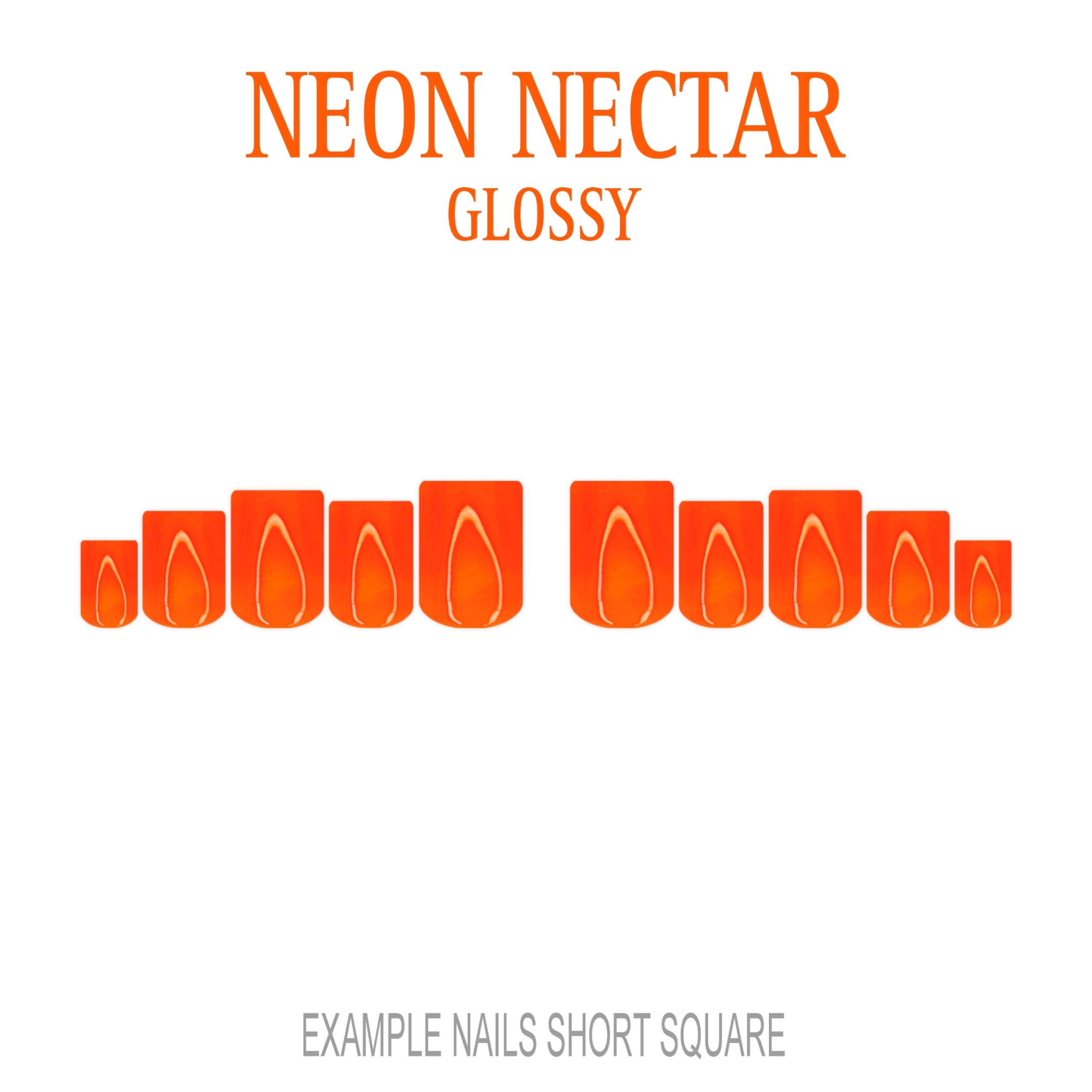 Neon Nectar bright orange press-on nails