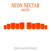 Neon Nectar bright orange press-on nails