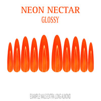 Neon Nectar bright orange press-on nails