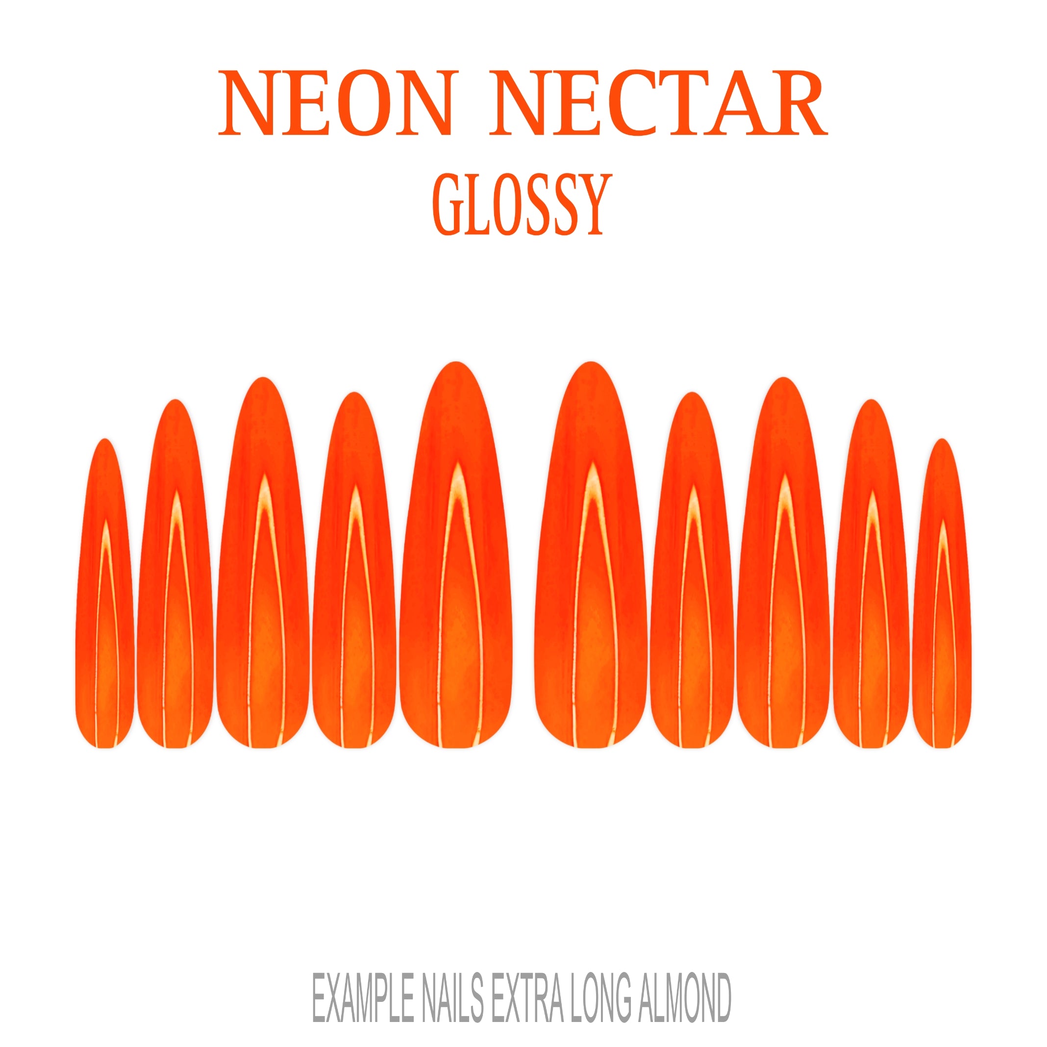 Neon Nectar bright orange press-on nails