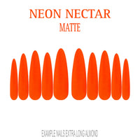 Neon Nectar bright orange press-on nails