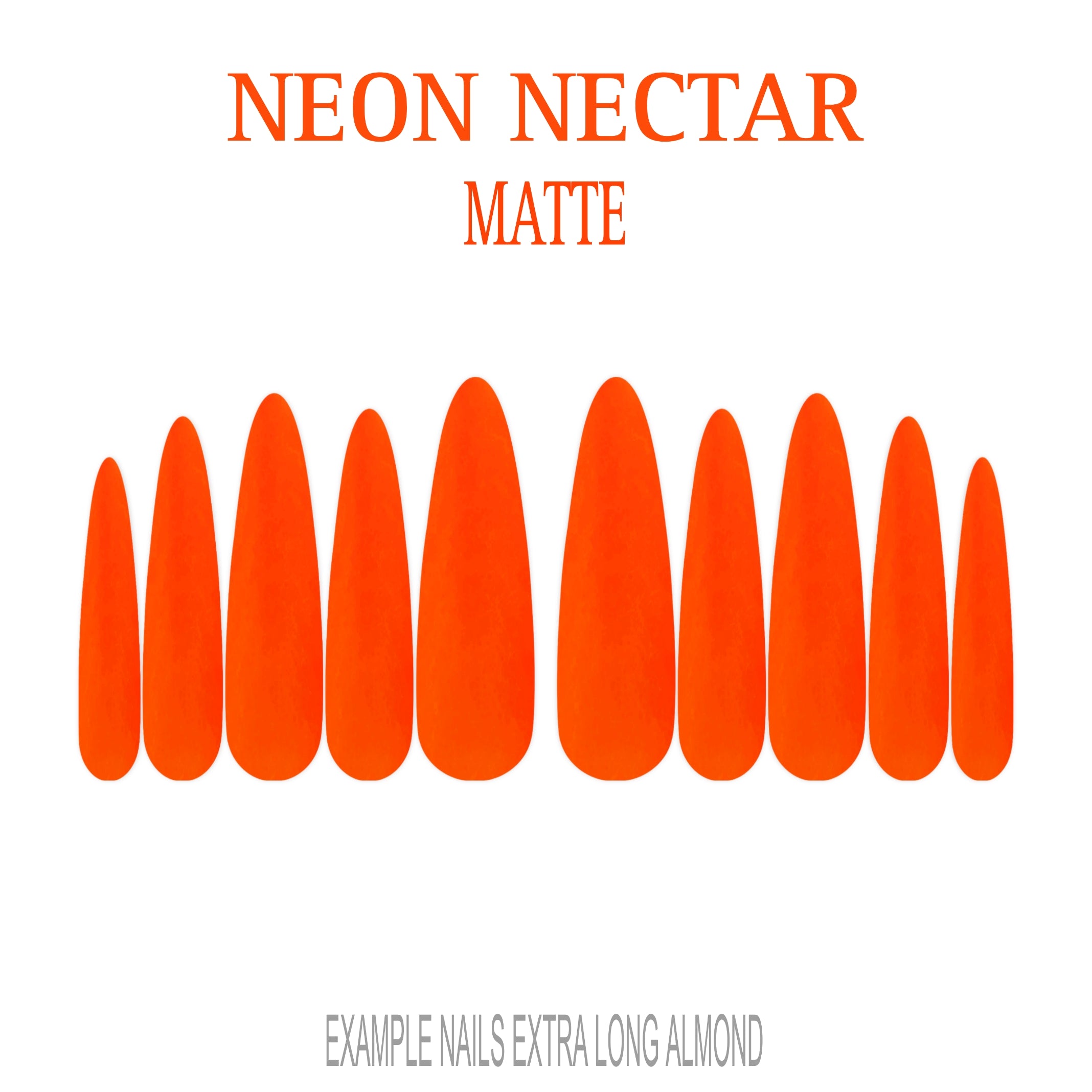 Neon Nectar bright orange press-on nails