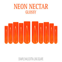 Neon Nectar bright orange press-on nails