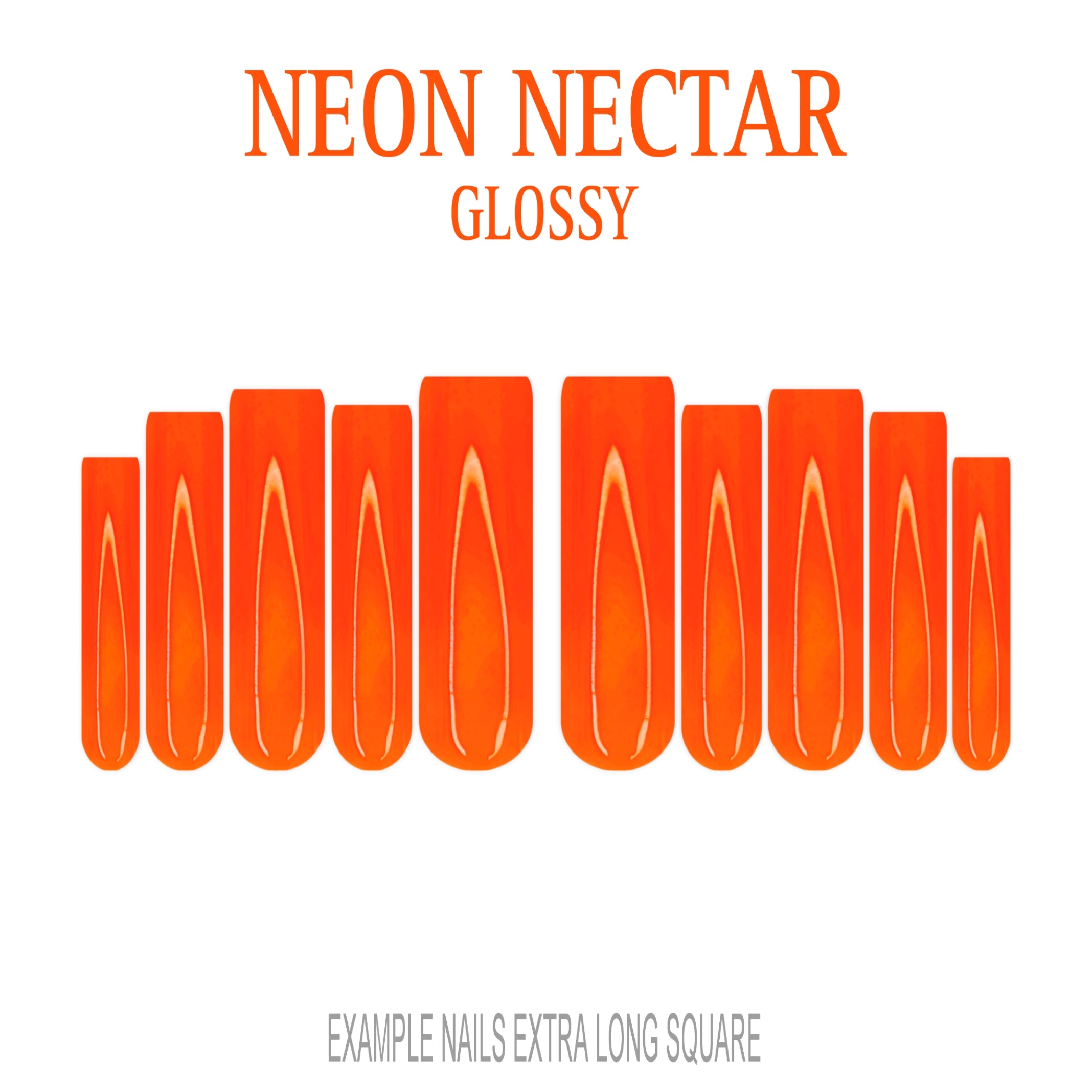 Neon Nectar bright orange press-on nails