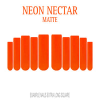 Neon Nectar bright orange press-on nails