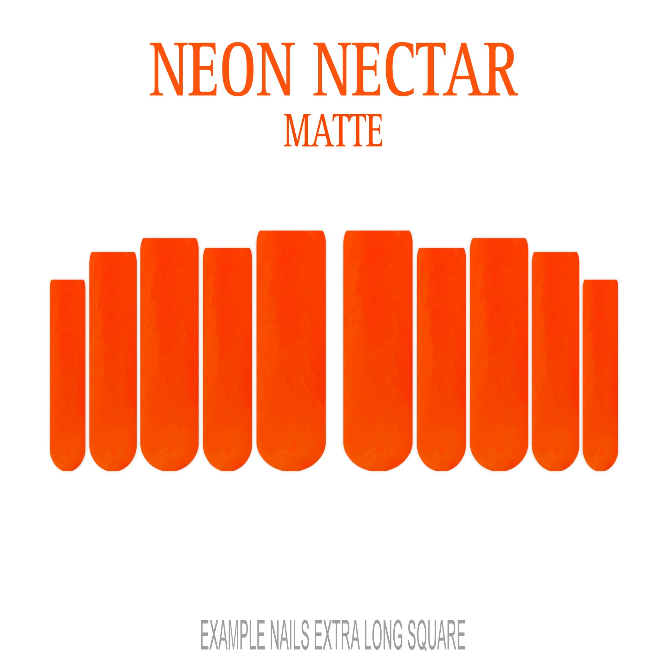 Neon Nectar bright orange press-on nails