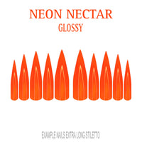 Neon Nectar bright orange press-on nails