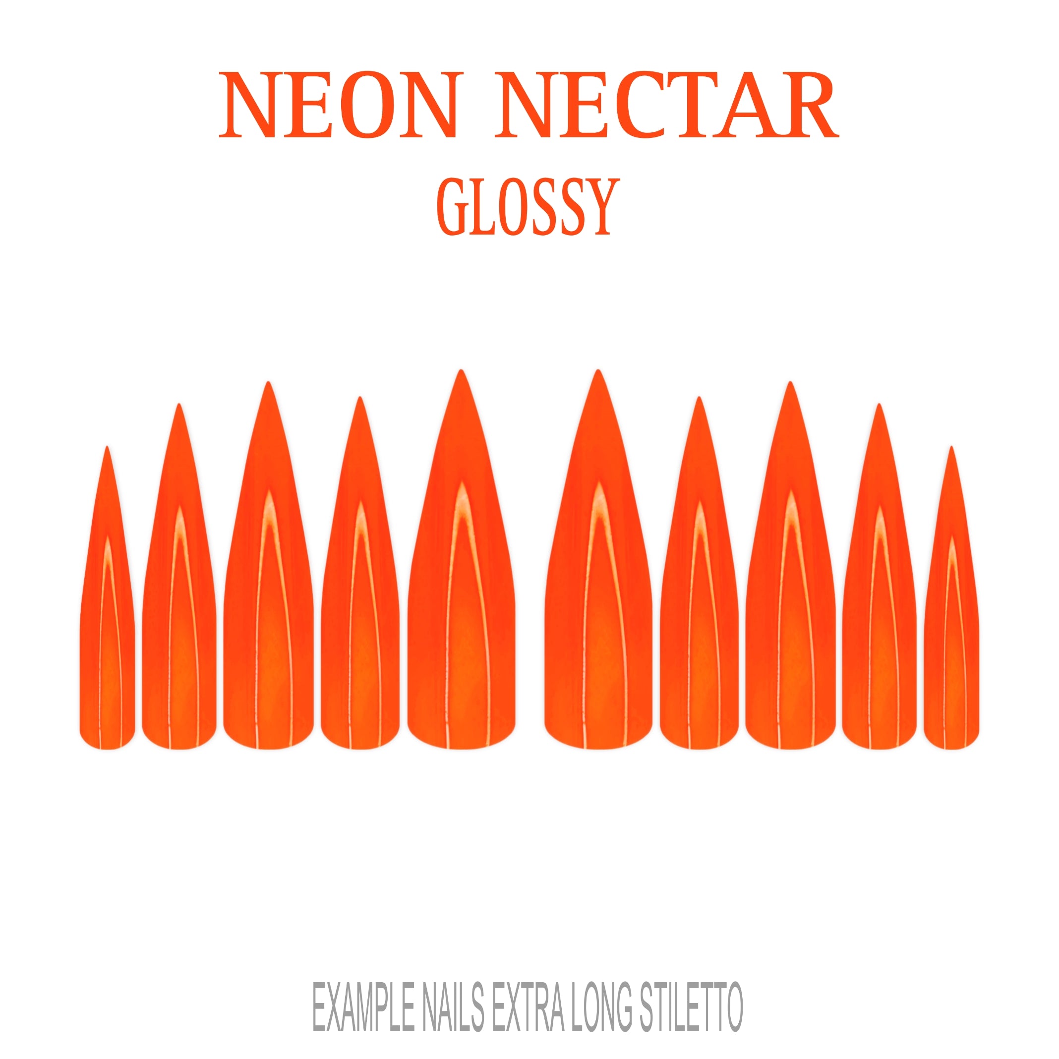 Neon Nectar bright orange press-on nails