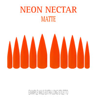 Neon Nectar bright orange press-on nails
