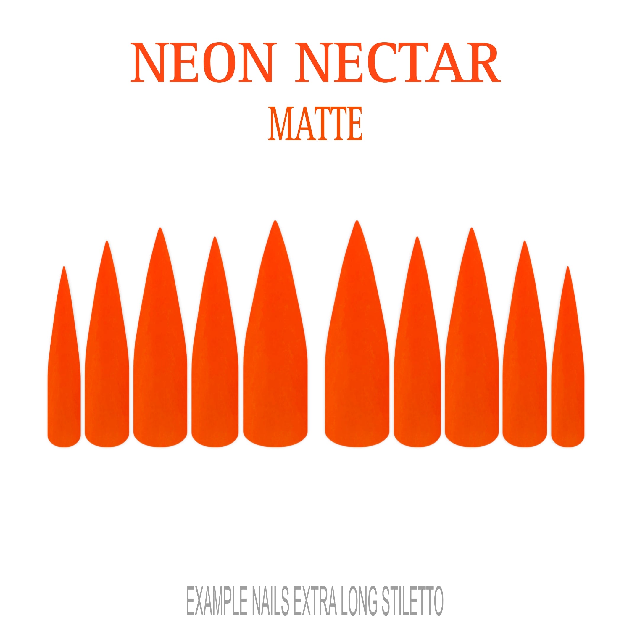 Neon Nectar bright orange press-on nails