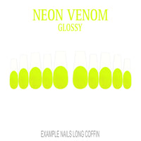 Neon Venom neon green French tip nails