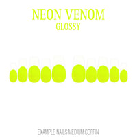 Neon Venom neon green French tip nails