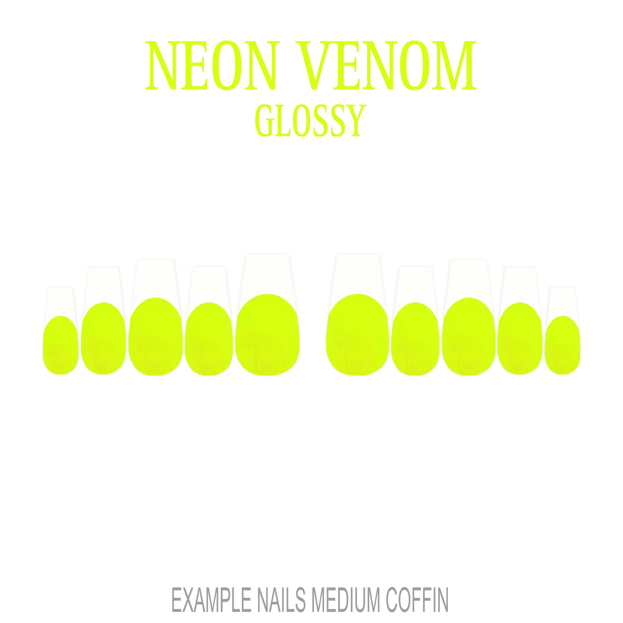 Neon Venom neon green French tip nails