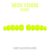 Neon Venom neon green French tip nails