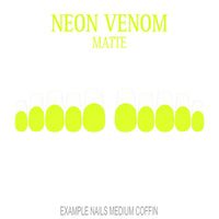 Neon Venom neon green French tip nails