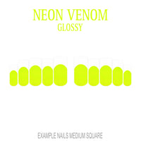 Neon Venom neon green French tip nails
