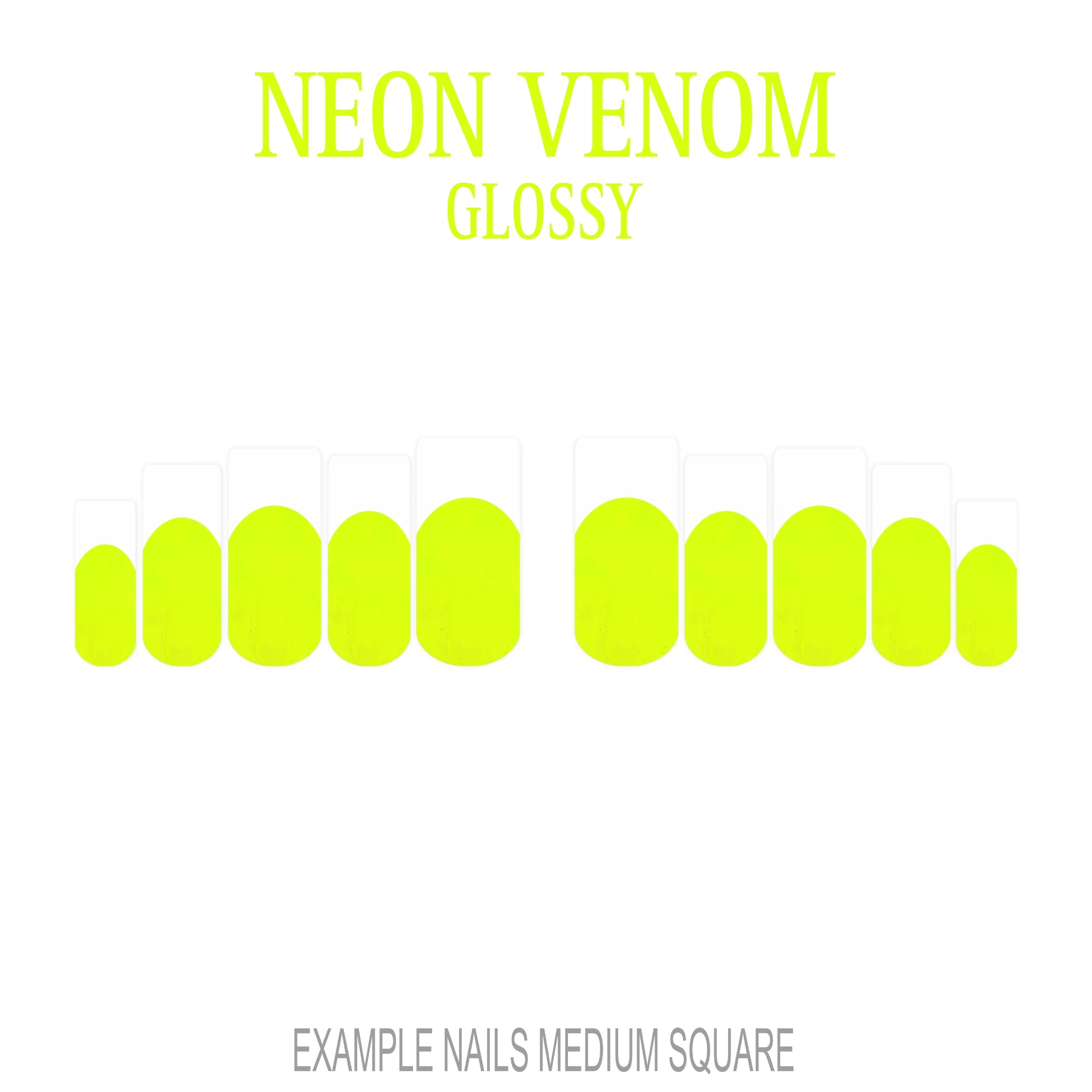 Neon Venom neon green French tip nails