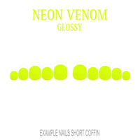 Neon Venom neon green French tip nails