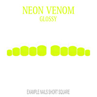 Neon Venom neon green French tip nails