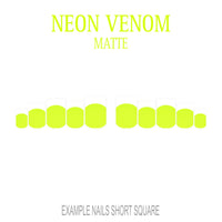 Neon Venom neon green French tip nails