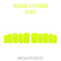 Neon Venom neon green French tip nails