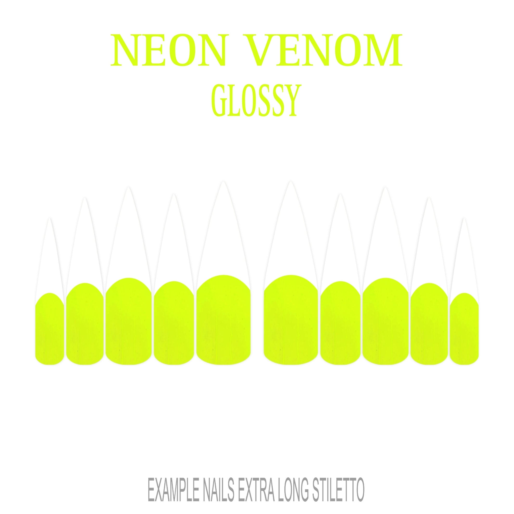 Neon Venom neon green French tip nails