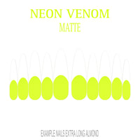 Neon Venom neon green French tip nails