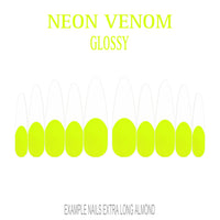 Neon Venom neon green French tip nails