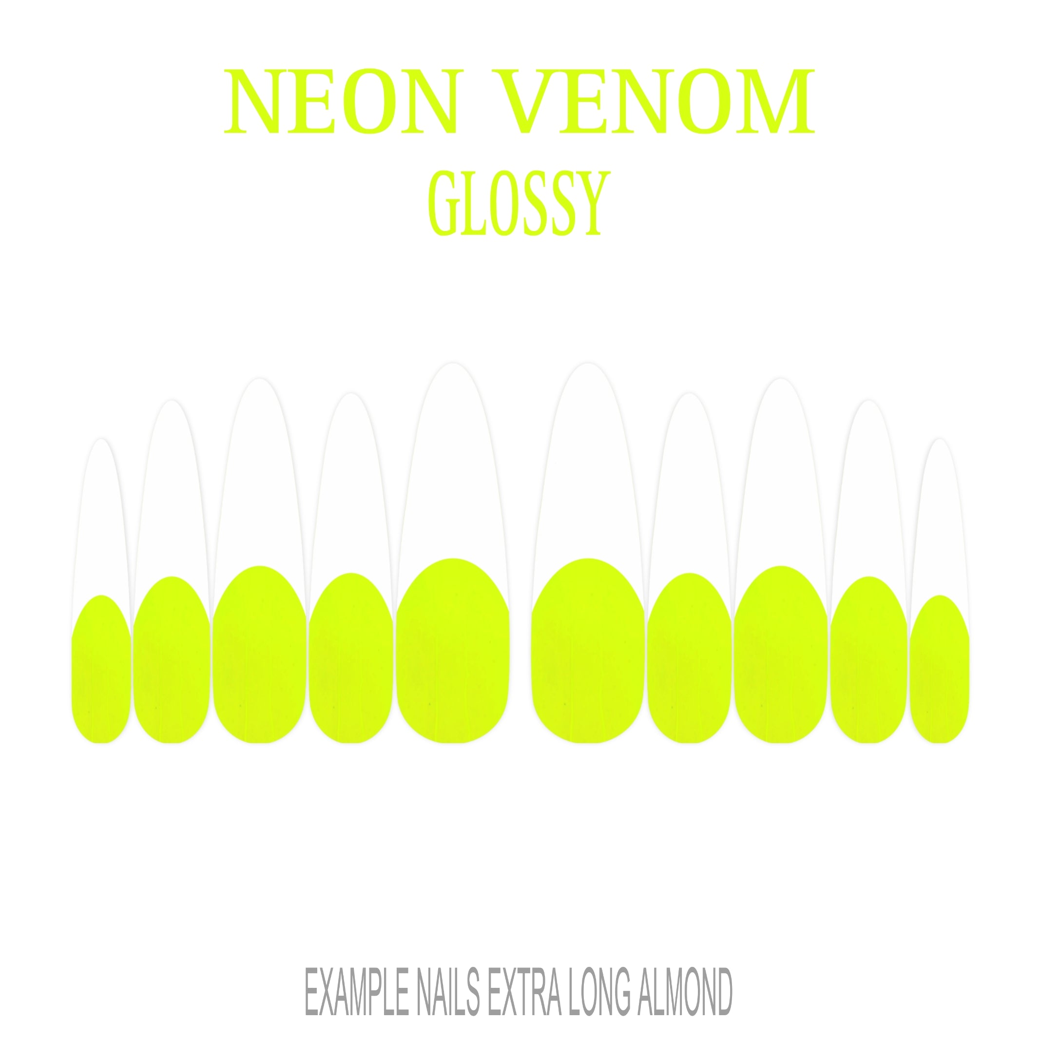 Neon Venom neon green French tip nails