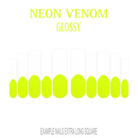 Neon Venom neon green French tip nails