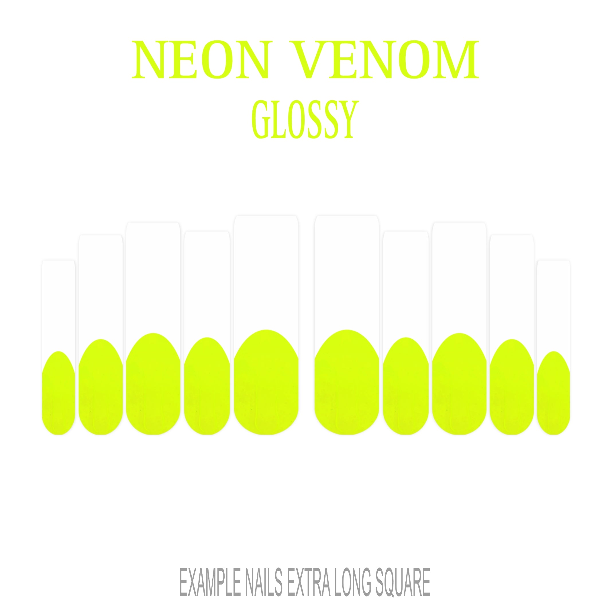 Neon Venom neon green French tip nails