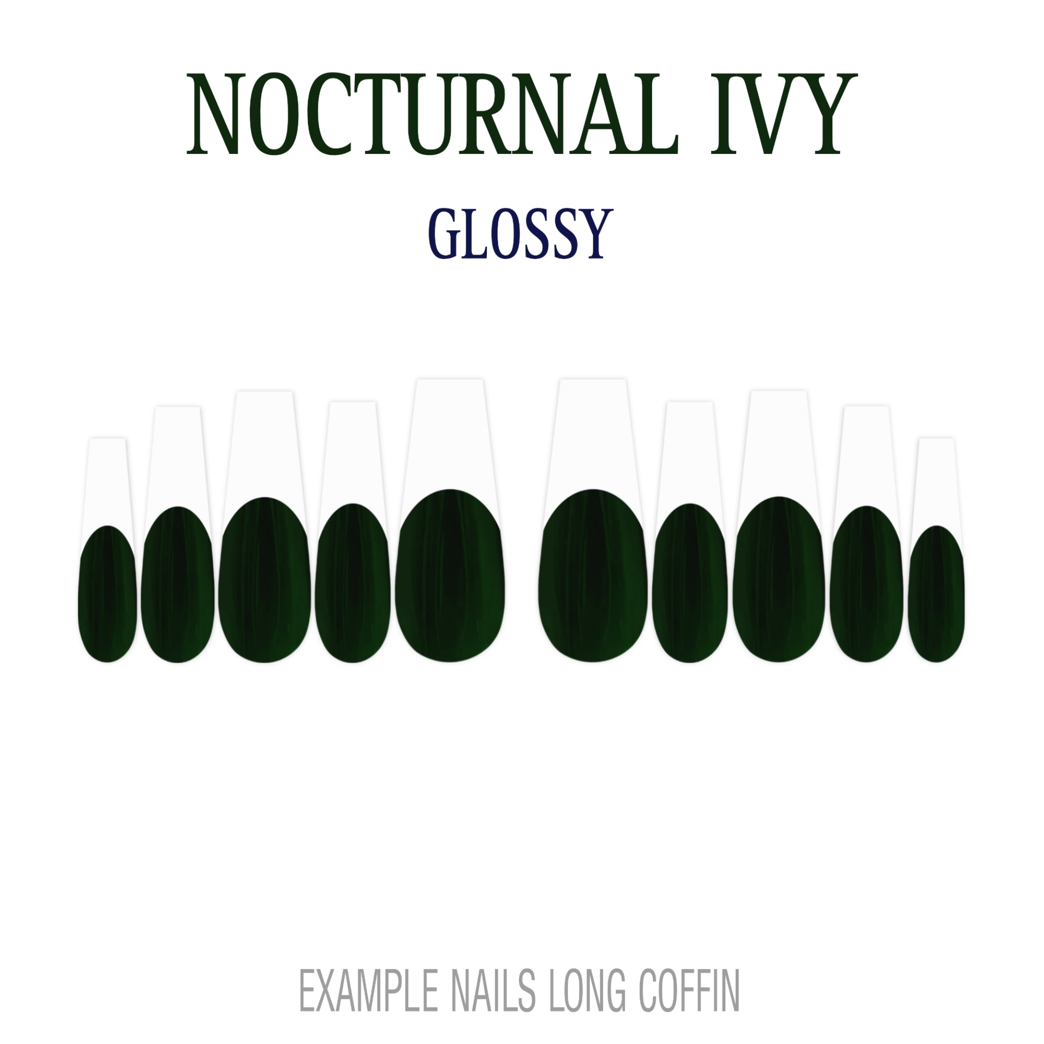 Nocturnal Ivy dark green French tip nails