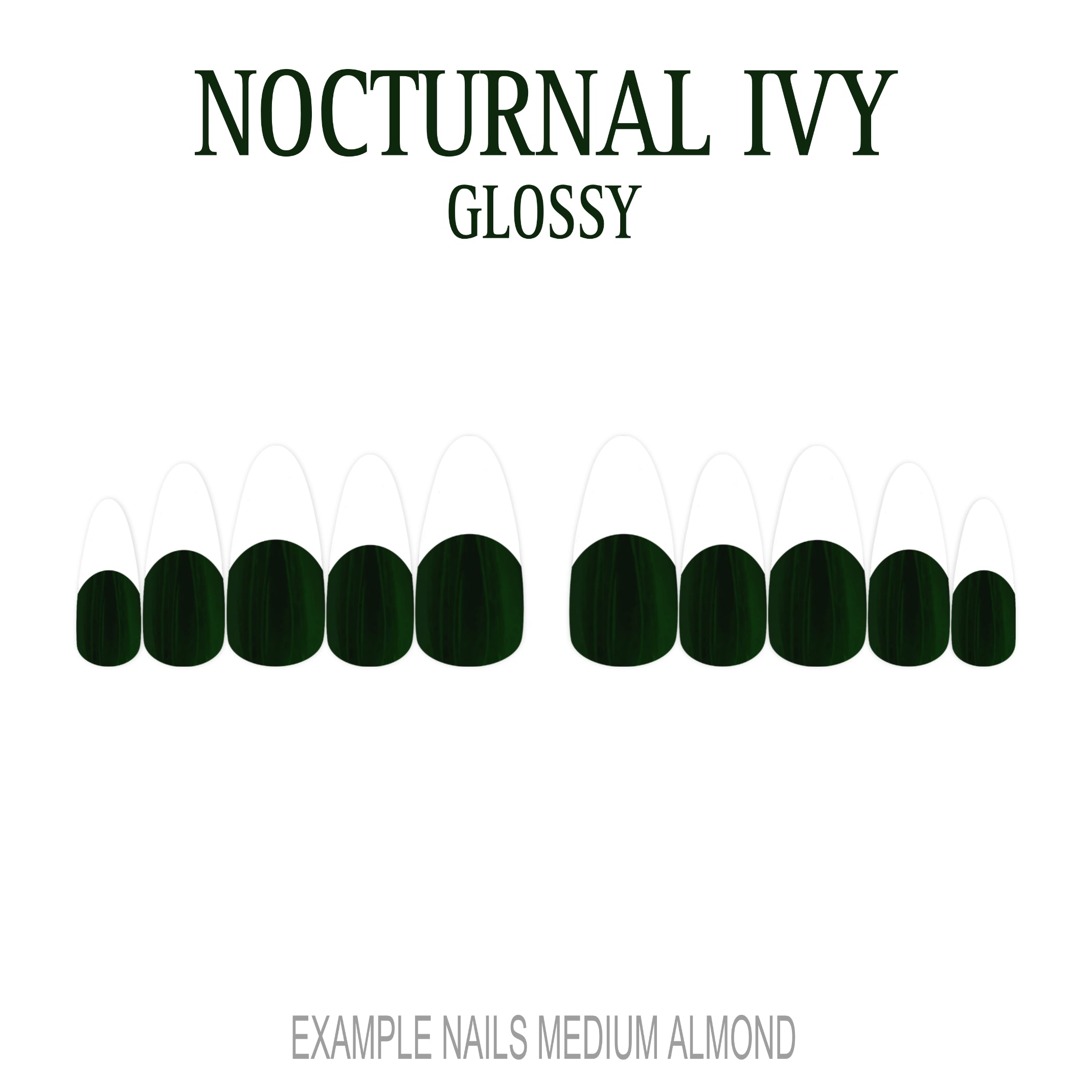 Nocturnal Ivy dark green French tip nails