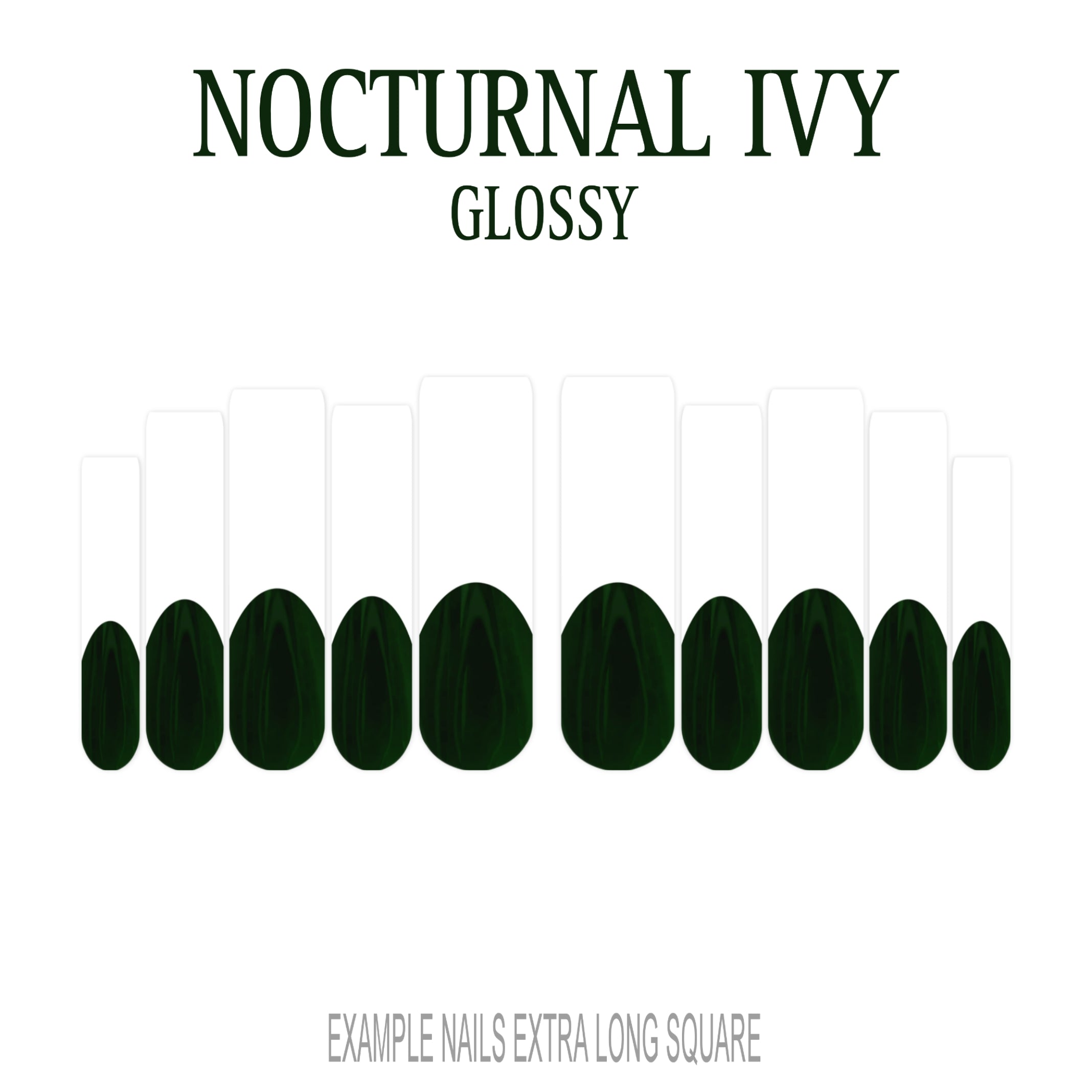Nocturnal Ivy dark green French tip nails