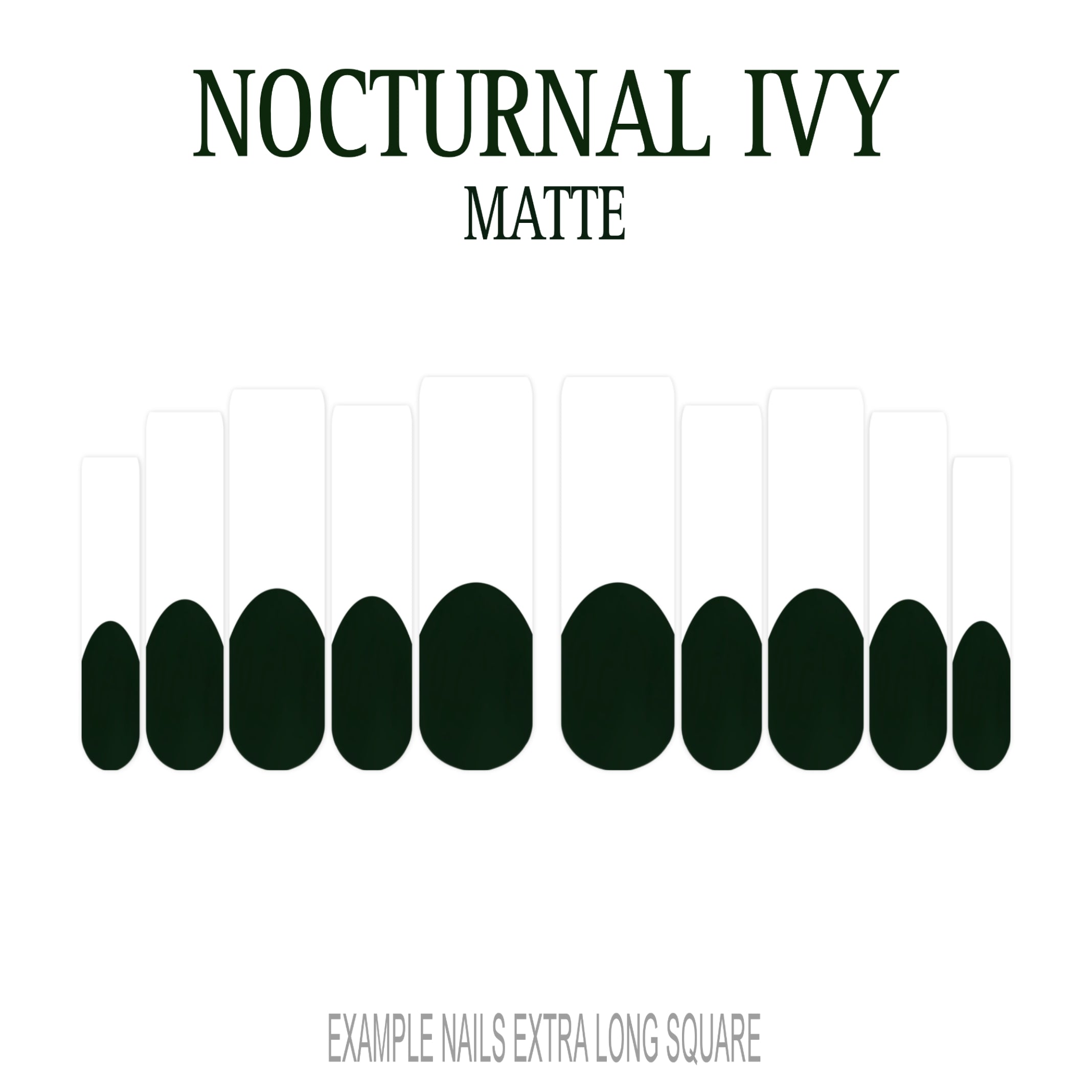 Nocturnal Ivy dark green French tip nails