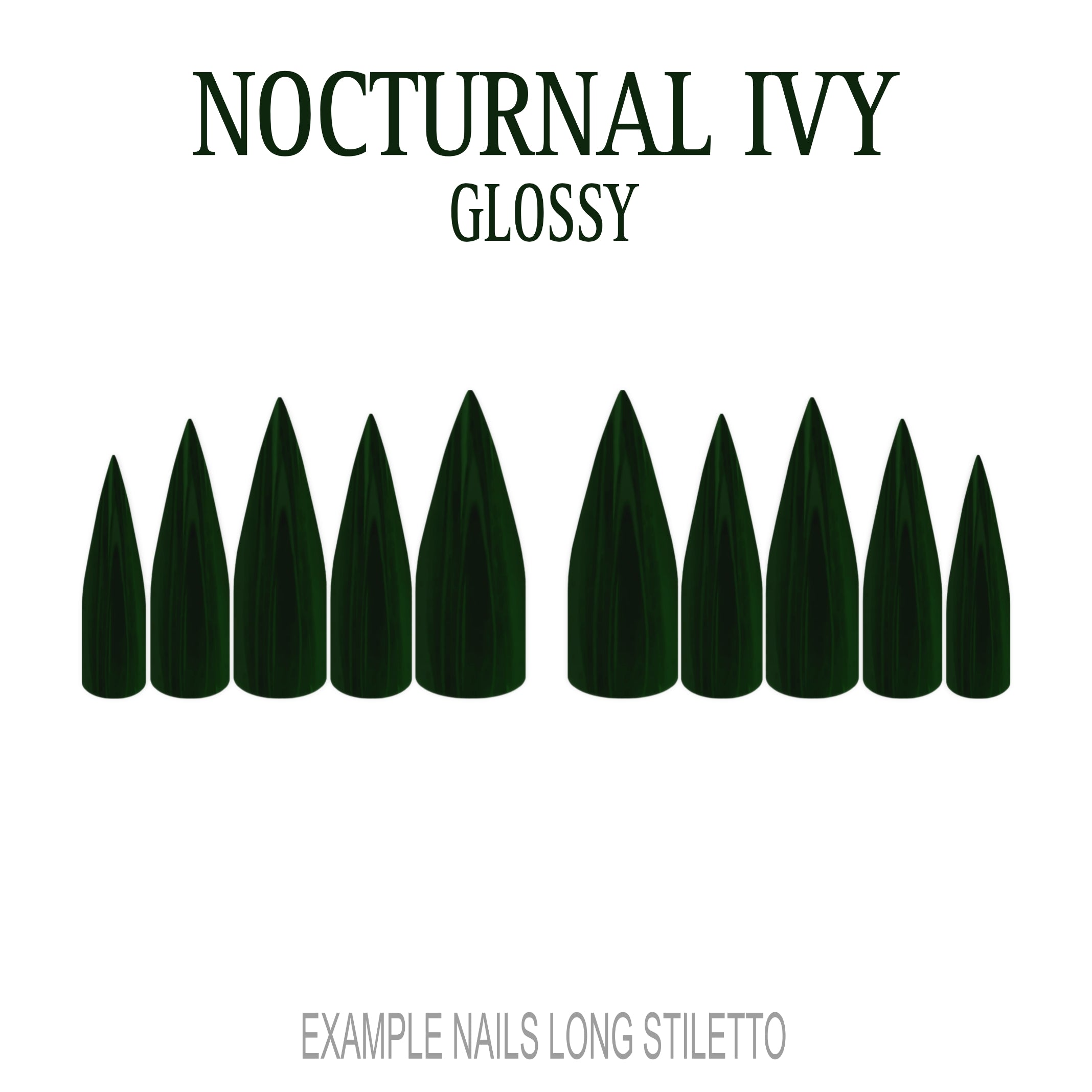 Nocturnal Ivy dark green press-on nails