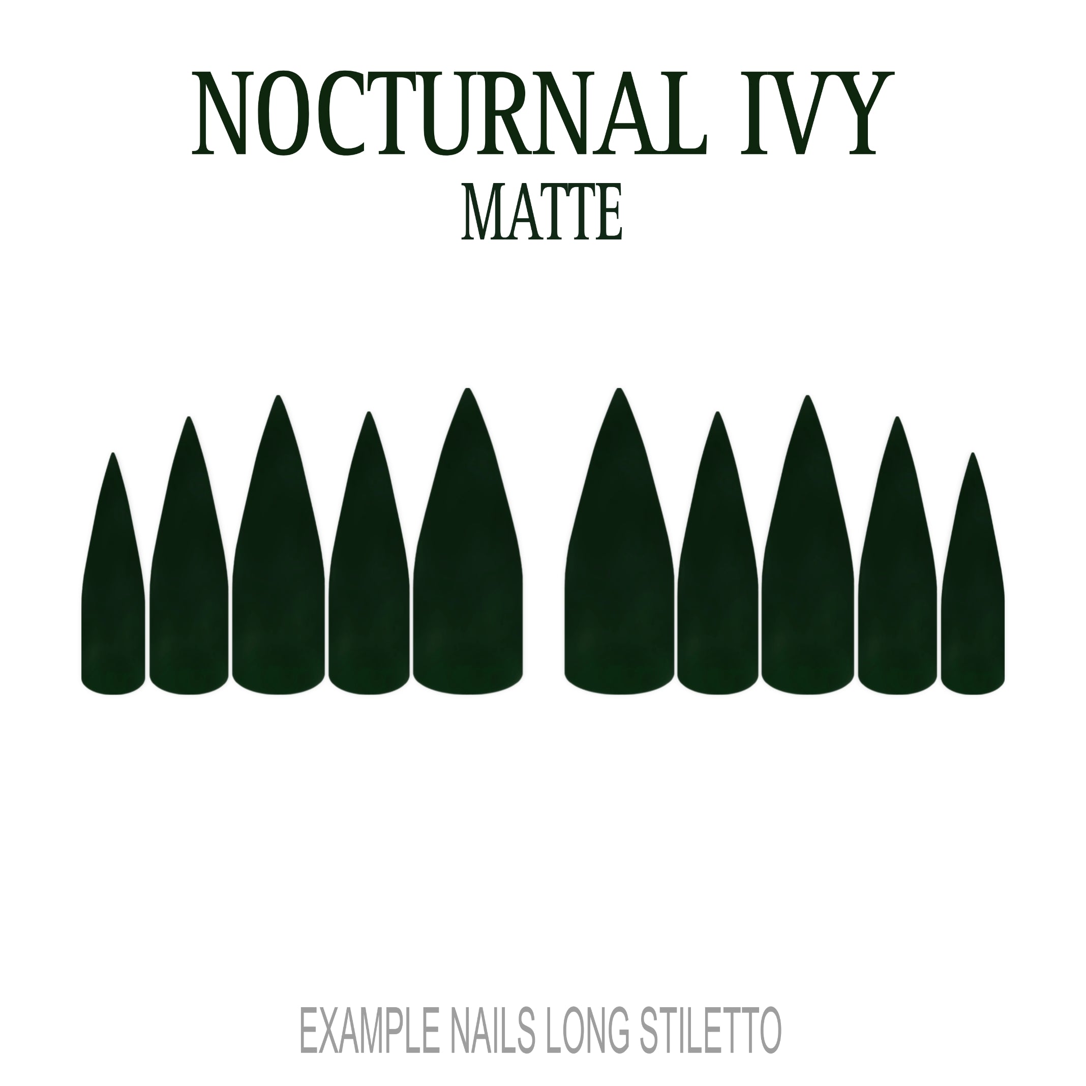 Nocturnal Ivy dark green press-on nails