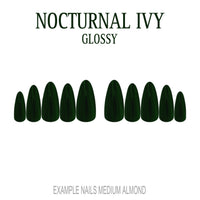 Nocturnal Ivy dark green press-on nails