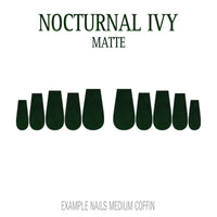Nocturnal Ivy dark green press-on nails