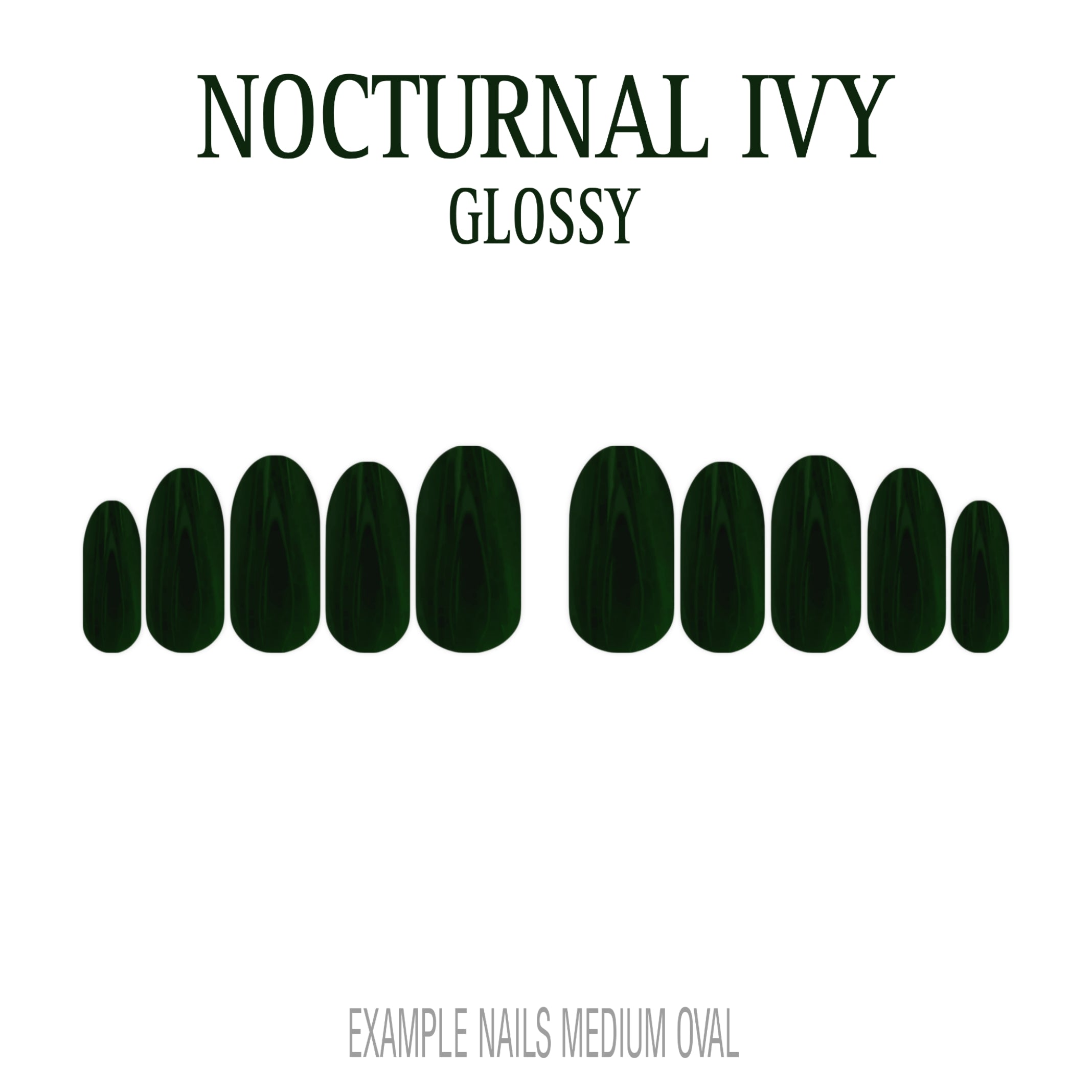 Nocturnal Ivy dark green press-on nails