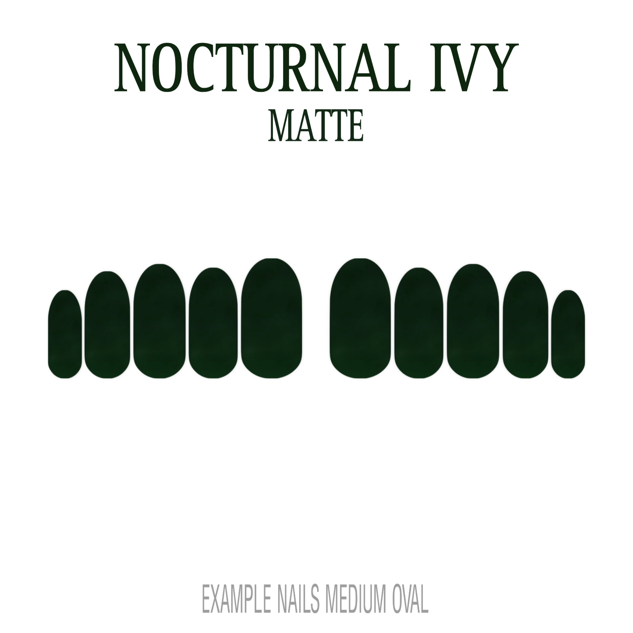 Nocturnal Ivy dark green press-on nails